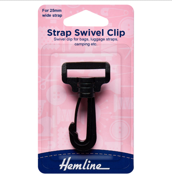 Hemline Strap Swivel Clip 25mm Black - H453.25.B