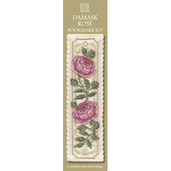 Textile Heritage Damask Rose Bookmark Cross Stitch Kit - BKDR