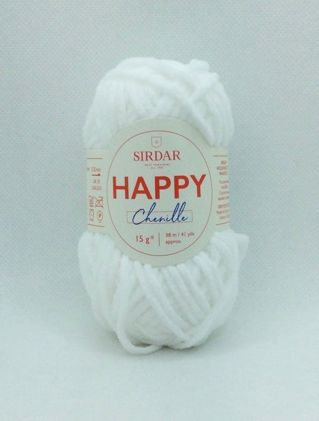 Sirdar Happy Chenille 4 Ply Yarn 15g - Snowflake 0020