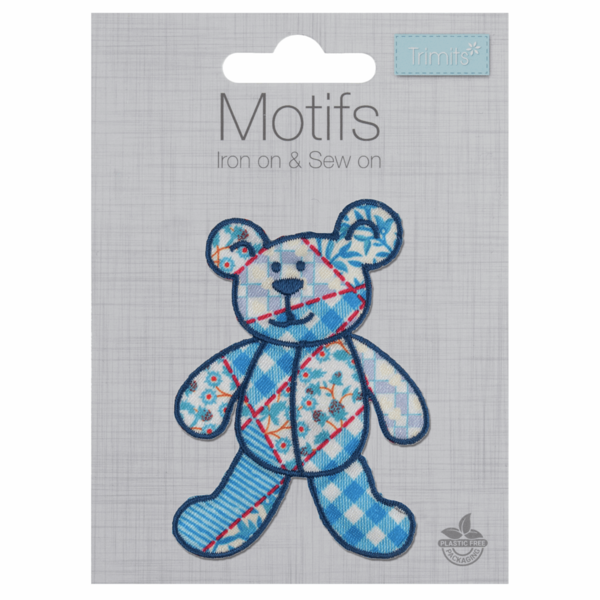 Motif - Blue Patchwork Bear - CFM2\040