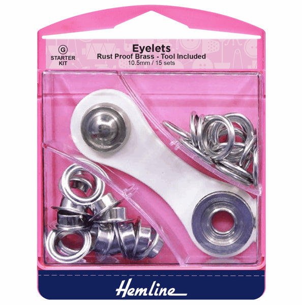 Hemline Eyelet Starter Kit 10.5mm Nickel - H438P.10.N