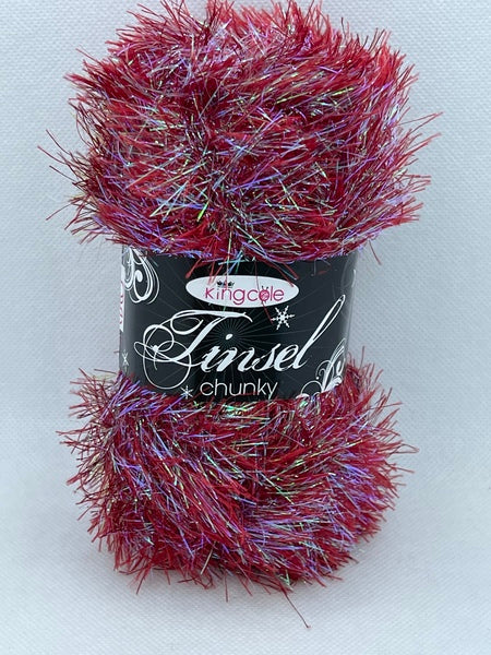 King Cole Tinsel Chunky Yarn 50g - Poinsettia 3471
