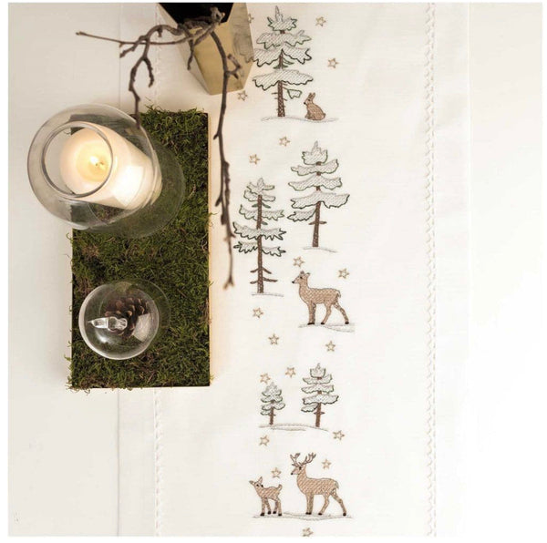 Rico - Christmas Table Runner Embroidery Kit - Winter Forest - 31213.54.18