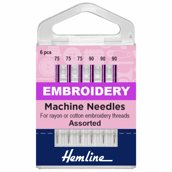 Hemline Sewing Machine Needles Embroidery Assorted -  H108.99