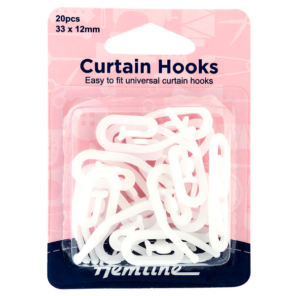 Hemline Curtain Hooks Standard Pack of 20 - H476.1