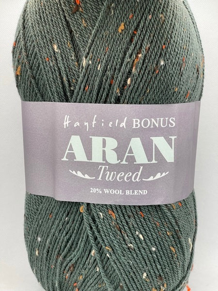 Hayfield Bonus Tweed With Wool Aran Yarn 400g - Evergreen 0711 Bos