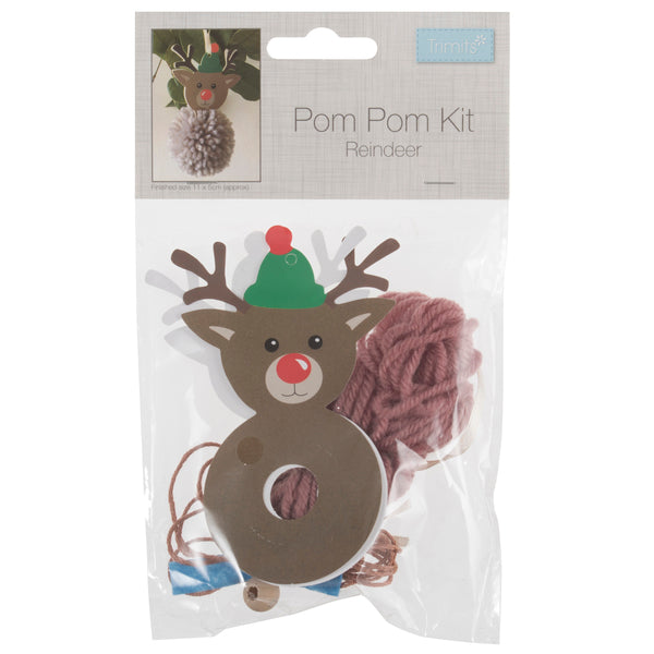 Trimits Pom Pom Decoration Kit Christmas Reindeer - GCK047