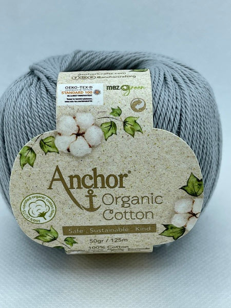 Anchor Organic Cotton 4 Ply Yarn 50g - Stormy Cloud 0398