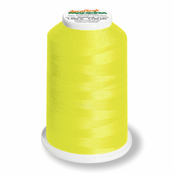 Aeroflock Madeira Overlock Thread - 1000m - Neon Yellow 8230