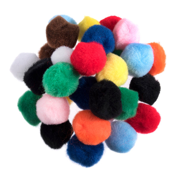 Pom Poms 2.5cm Mixed Pack of 100 - PP3MX