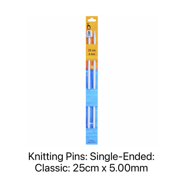 Pony Classic Single-Ended Knitting Needles 5.00mm 25cm 31611