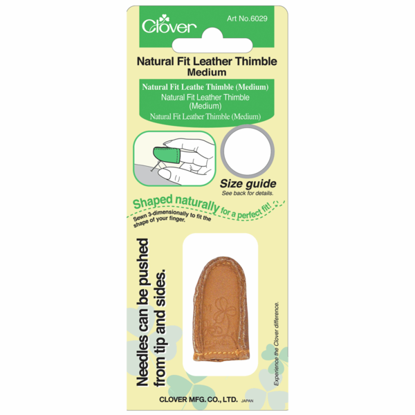 Clover Thimble Leather Natural Fit - Medium - CL6029