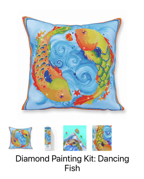 Diamond Painting Cushion Kit - Dancing Fish DD16.002
