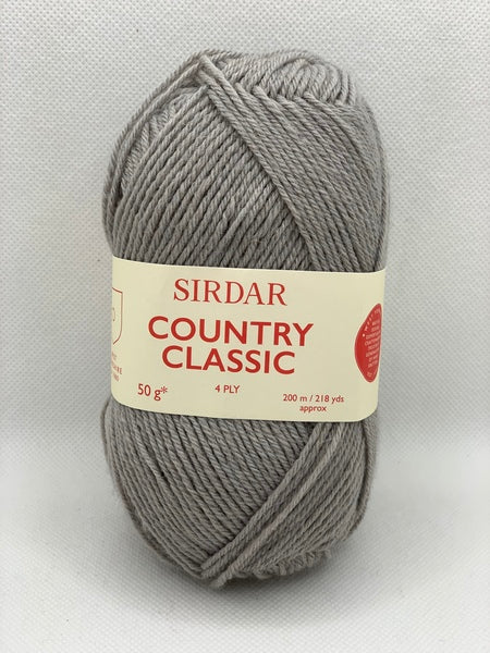 Sirdar Country Classic 4 Ply Yarn 50g - Silver Grey 0972