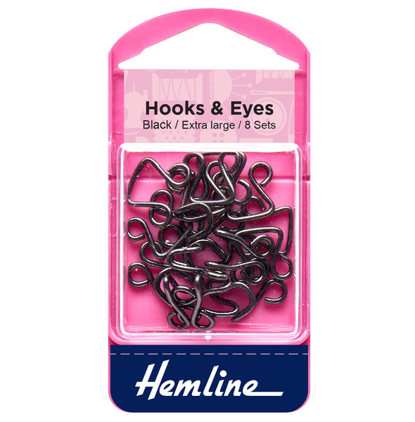 Hooks & Eyes Size 13 Black - H401.13