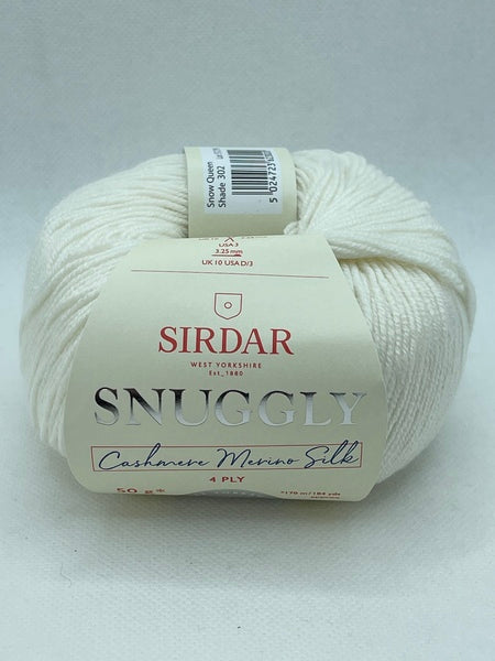 Sirdar Snuggly Cashmere Merino Silk 4 Ply Baby Yarn 50g - Snow Queen 302