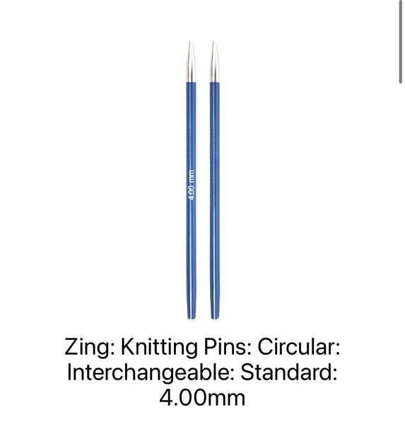 KnitPro Zing Circular Knitting Needles Interchangeable 4.00mm - KP47503