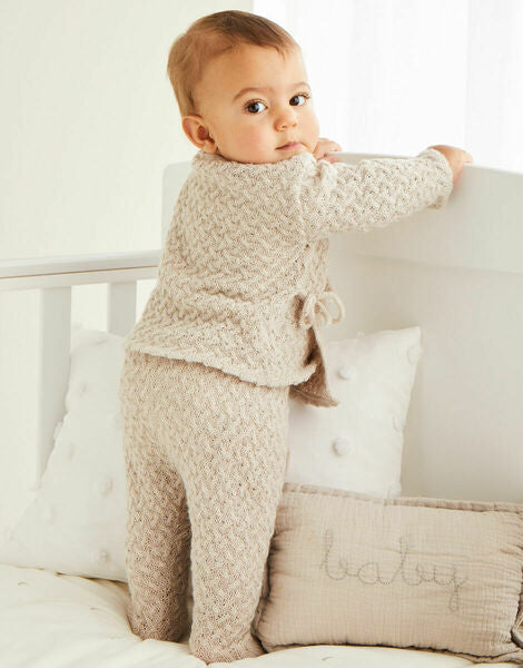 Knitting Pattern Sirdar Baby Tie-Topp & Trouser Suit In Snuggly 2 Ply - 5522
