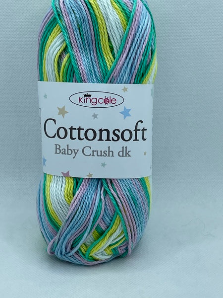 King Cole Cottonsoft Baby Crush DK Baby Yarn 100g - Rainbow 2877