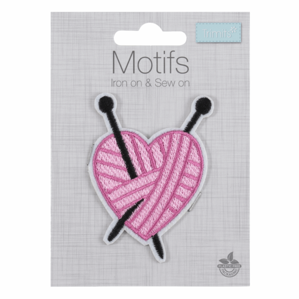 Motif - Pink Knitted Heart - CFM1\029A