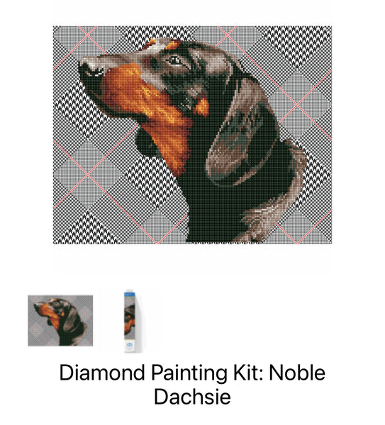 Diamond Painting Kit - Noble Dachsie DD7.033