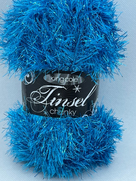 King Cole Tinsel Chunky Yarn 50g - Turquoise 1583