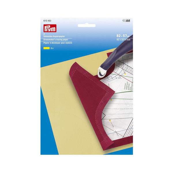 Prym Dressmakers Tracing Paper  Yellow 87 x 57 cm 2 pieces - 610463