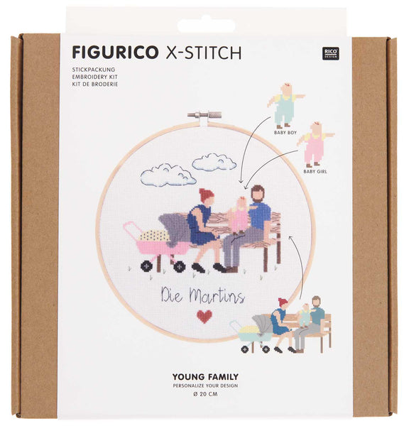 Rico Figurico Cross Stitch Kit - Young Family No. 100111