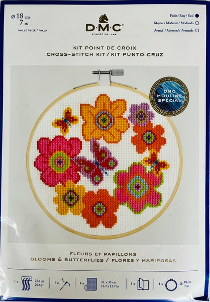 DMC Cross Stitch Kit - Blooms & Butterflies BK1852