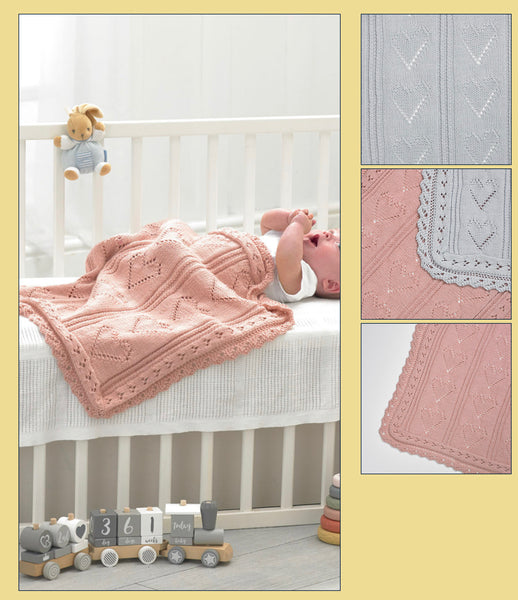 Knitting Pattern - Babies Blankets Various Sizes - Wendy Peter Pan DK - PP022