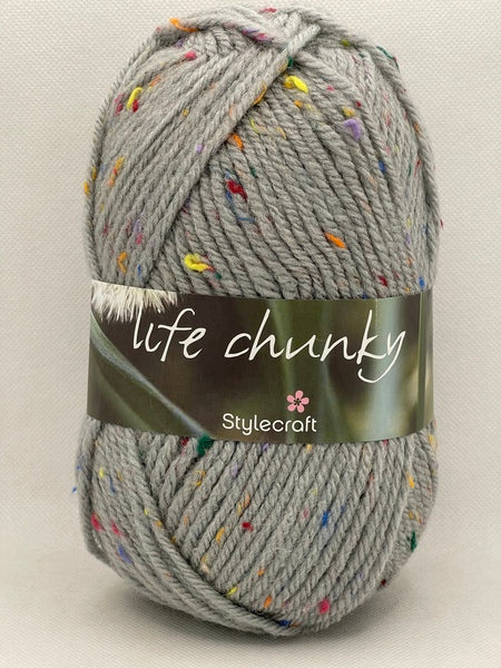 Stylecraft Life Chunky Yarn 100g - Silver Nepp 2499 (Discontinued)