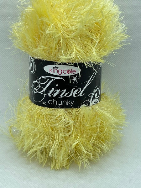 King Cole Tinsel Chunky Yarn 50g - Easter Yellow 3064