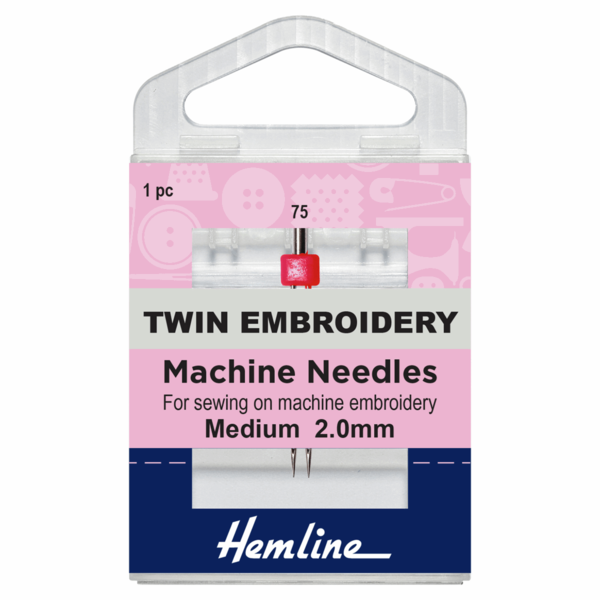 Sewing Machine Needles Twin Embroidery 2.0mm/size 75 - H114.20