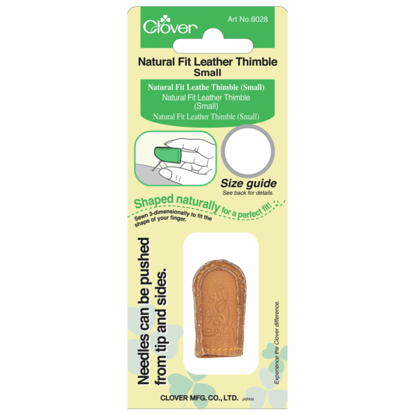 Clover Thimble Leather Natural Fit - Small - CL6028