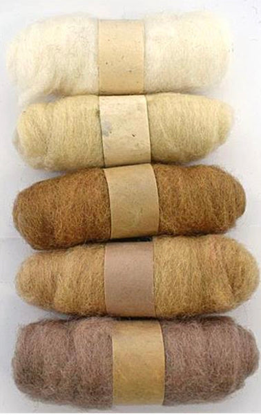 Habico Needle Felting Wool 5 x 20g Browns 1 - HF159