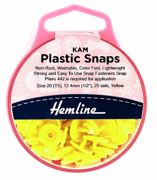 Hemline KAM Plastic Snaps - Yellow H443.YELL