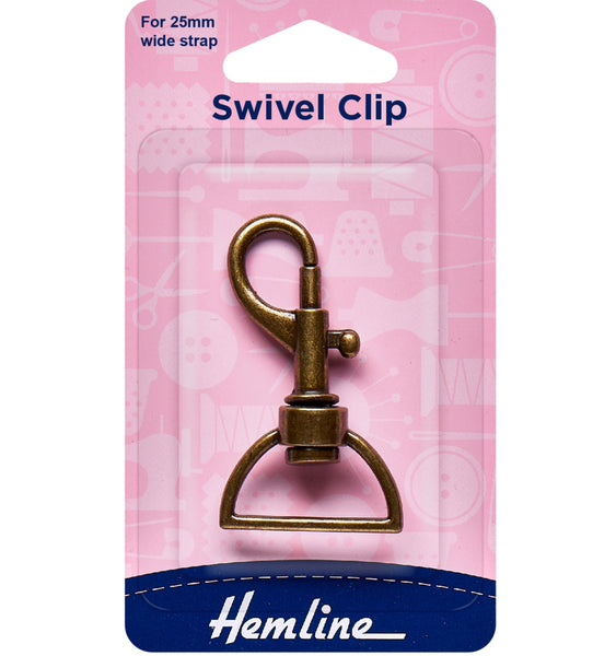 Hemline Swivel Clip 25mm Bronze - H482.25.B