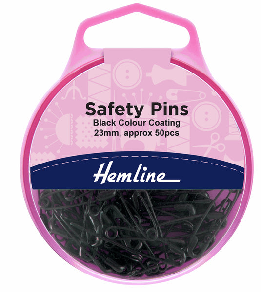 Safety Pins - 23mm - Black - 50 Pieces - H414.00