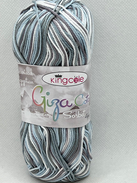 King Cole Giza Cotton Sorbet 4 Ply Yarn 50g - Silver Grey 2481