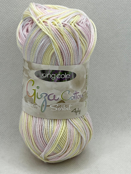 King Cole Giza Cotton Sorbet 4 Ply Yarn 50g - Fizzy Pop 2473