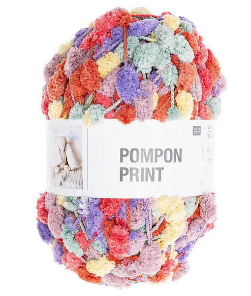 Rico Creative Pompon Print Yarn 200g - Purple Berry 040