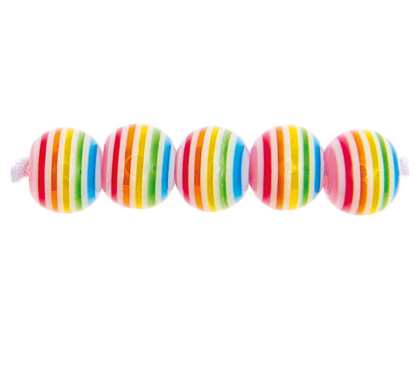 Rico Itoshii Striped Beads Rainbow White - 600065