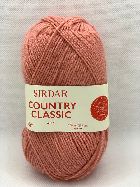 Sirdar Country Classic 4 Ply Yarn 50g - Coral 0956
