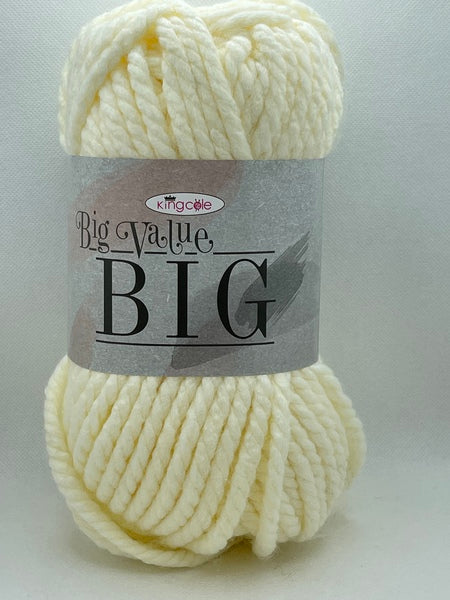 King Cole Big Value BIG Mega Chunky Yarn 250g - Cream 4431 BoS/Mhd