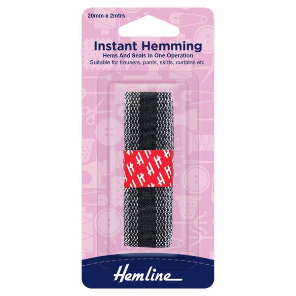 Hemline Instant Hemming 20mm x 2m Black - H784.B