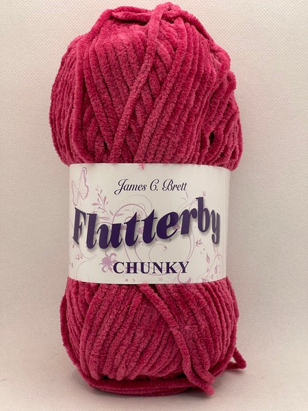 James C. Brett Flutterby Chunky Yarn 100g - Deep Rose B45