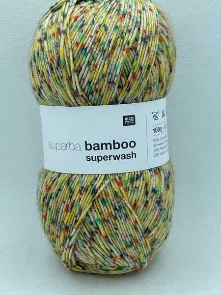 Rico Superba Bamboo Superwash 4 Ply Yarn 100g - Confetti Yellow 026