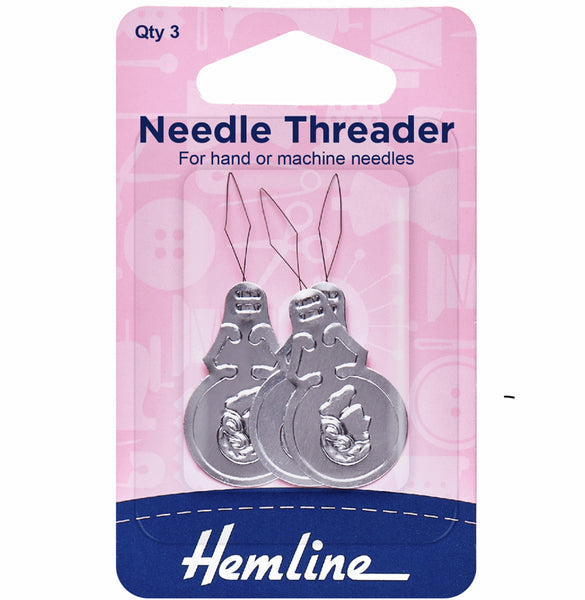 Hemline Needle Threader Aluminium Pack of 3 - H232