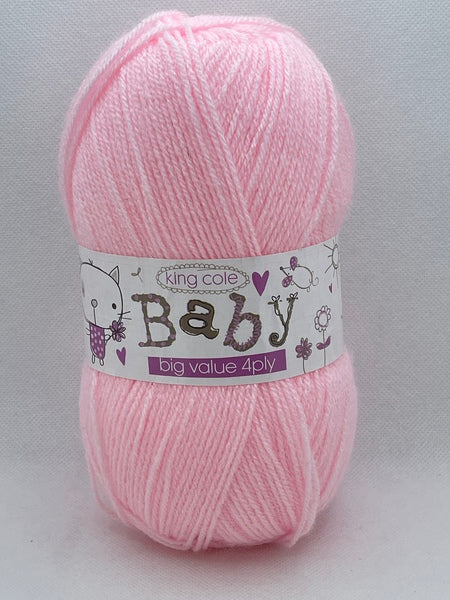 King Cole Big Value Baby 4 Ply Baby Yarn 100g - Pink 6