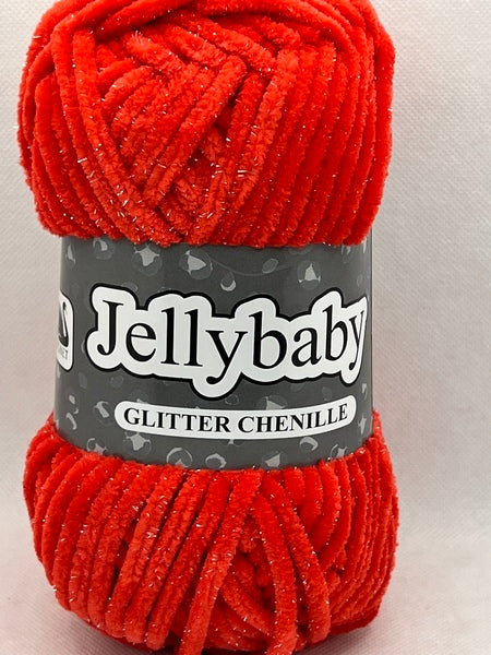 Jellybaby Glitter Chenille Chunky Yarn 100g - Firecracker 016
